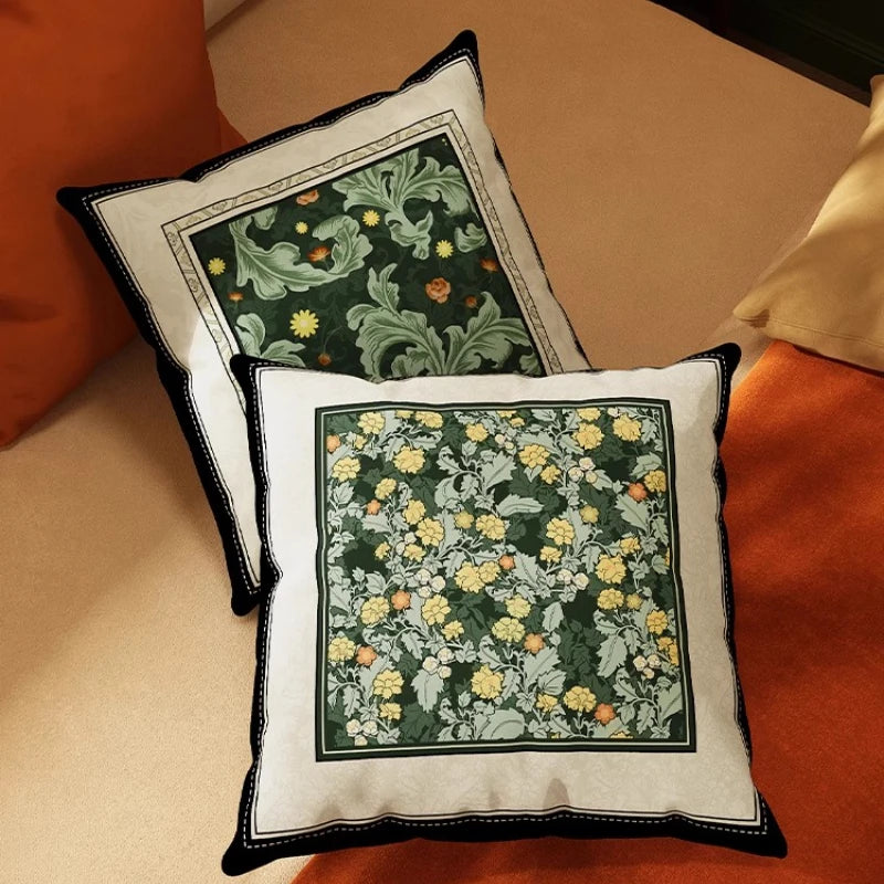 housse coussin motif floral peluche carré décoration maison lit salon voiture chambre coucher