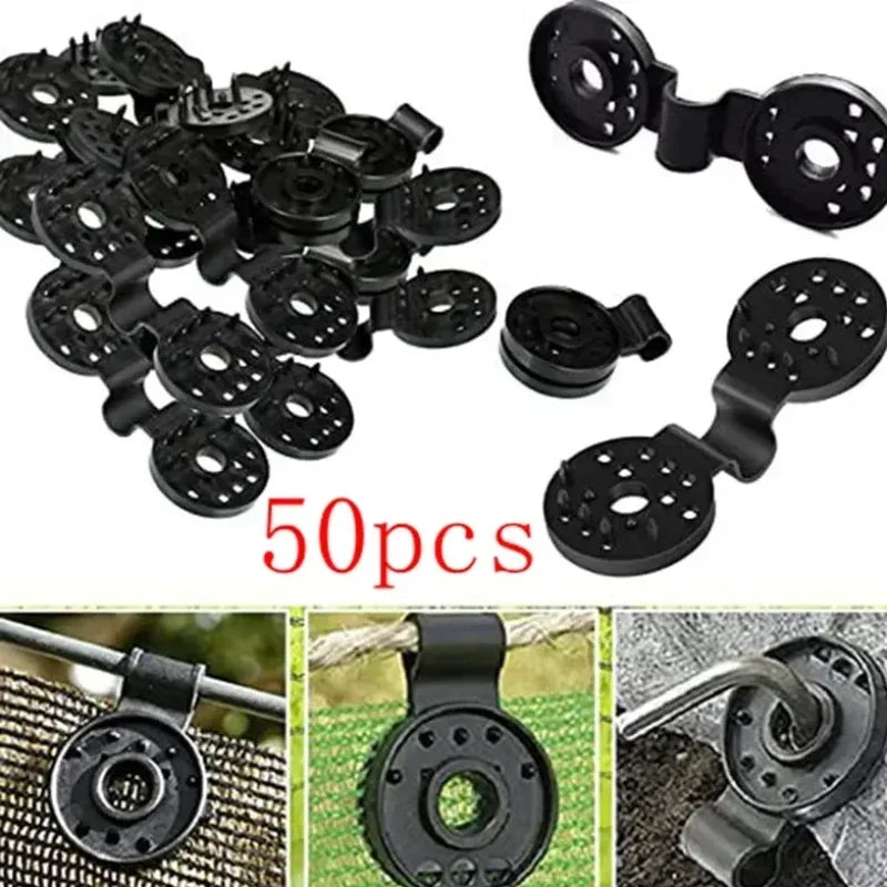clips fixation tissu mailles noir résistants eau robustes pratiques stable durable rond perforéextérieur jardin