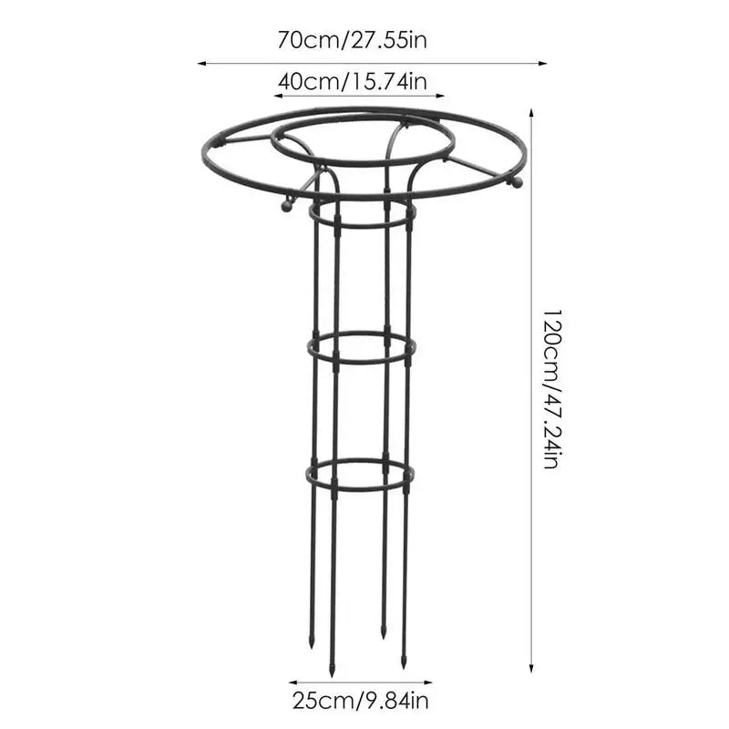 support fleurs métal noir structure circulaire moderne 120cm 150cm 180cm 210cm 70cm 40cm