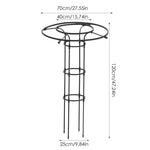 support fleurs métal noir structure circulaire moderne 120cm 150cm 180cm 210cm 70cm 40cm