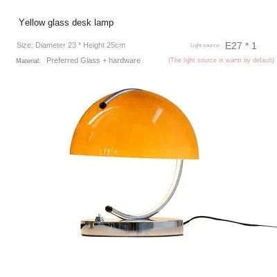 lampe table moderne jaune blanc rouge verre métal interrupteur câble alimentation easy use
