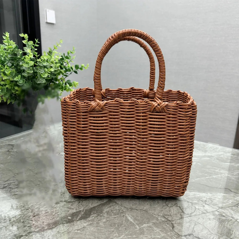 paniers rotin marron rose beige noir blanc orange tissage traditionnel moderne minimaliste poignées corde