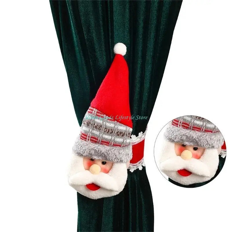 porte cordon fenêtre noël rouge gris blanc carreaux laine décoration festive