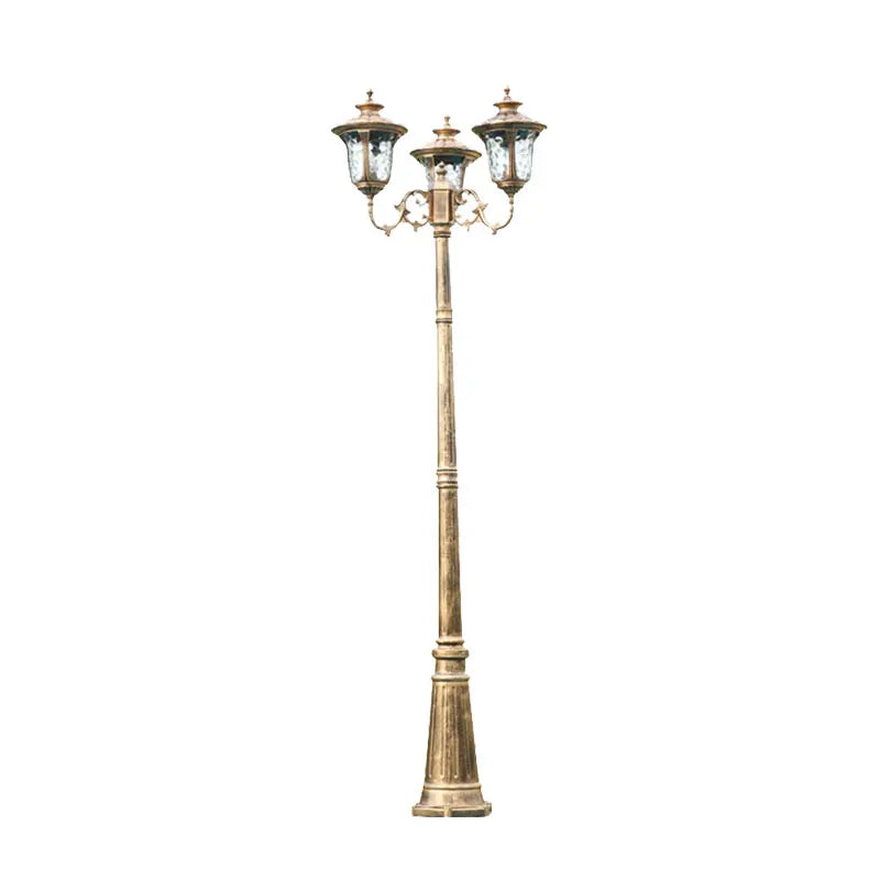 lampadaire vintage noir or classique orné extérieur moderne led ip65 aluminium