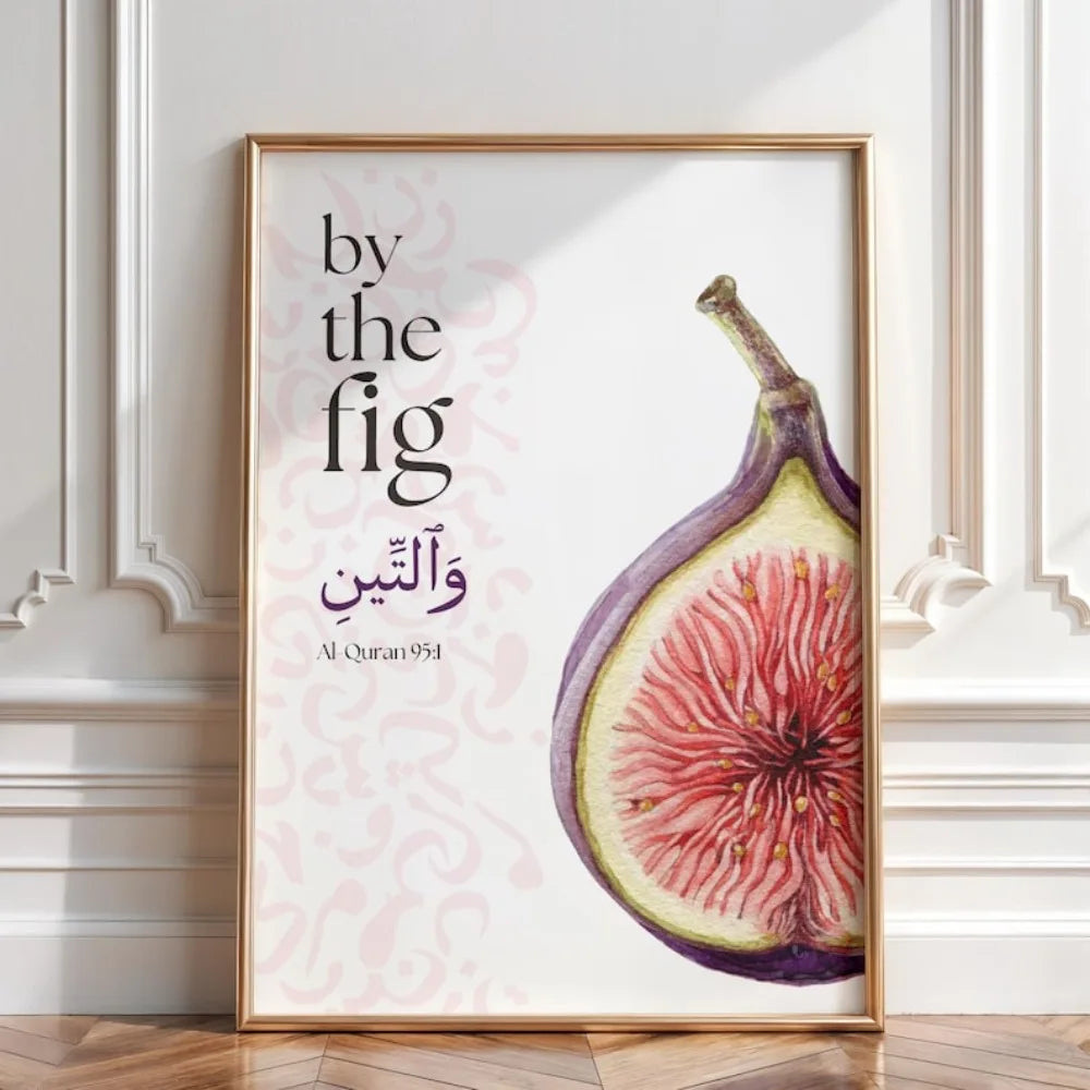 affiche abstraite figue olive art minimaliste blanc rose pâle vert violet rouge décoration mur
