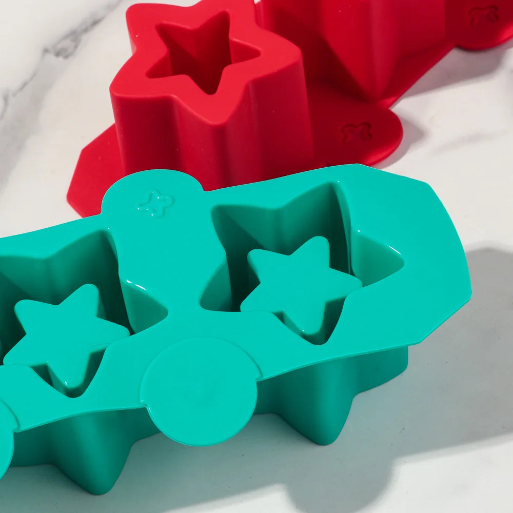 moule silicone étoile moderne vert violet rouge rose opaque gâteau