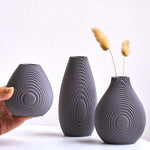 vases decoratifs silicone motifs concentriques gris blanc moderne minimaliste