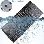 tapis douche antidérapant pebbles moderne noir blanc gris salle bain ventouses pvc respectueux environnement