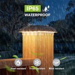 lumière solaire extérieure ip65 moderne colonne bois autoinstallation led étanche jardin nocturne décoration
