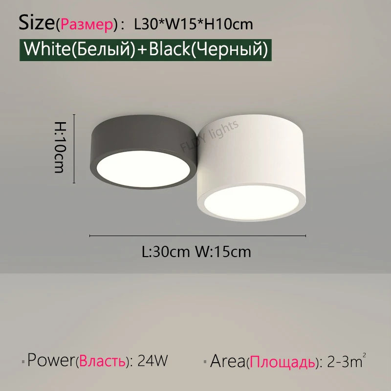 lampe minimaliste gris blanc éclairage moderne chambre salon entrée étude 10m² LED montée surface
