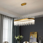 suspension lumineuse or moderne cristal pendants transparents 6000k 3000k télécommande dia100cm dia80cm l120cm