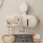 séchoir cheveux support mural ventouse moderne crème blanc imperméable métal plastique