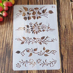 pochoirs peinture floral classique blanc brun décoration mur estampage scrapbookingOpaque Gabarits Artisanal