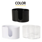 organisateur rangement double compartiment cotons tiges disques démaquillants moderne transparent noir blanc