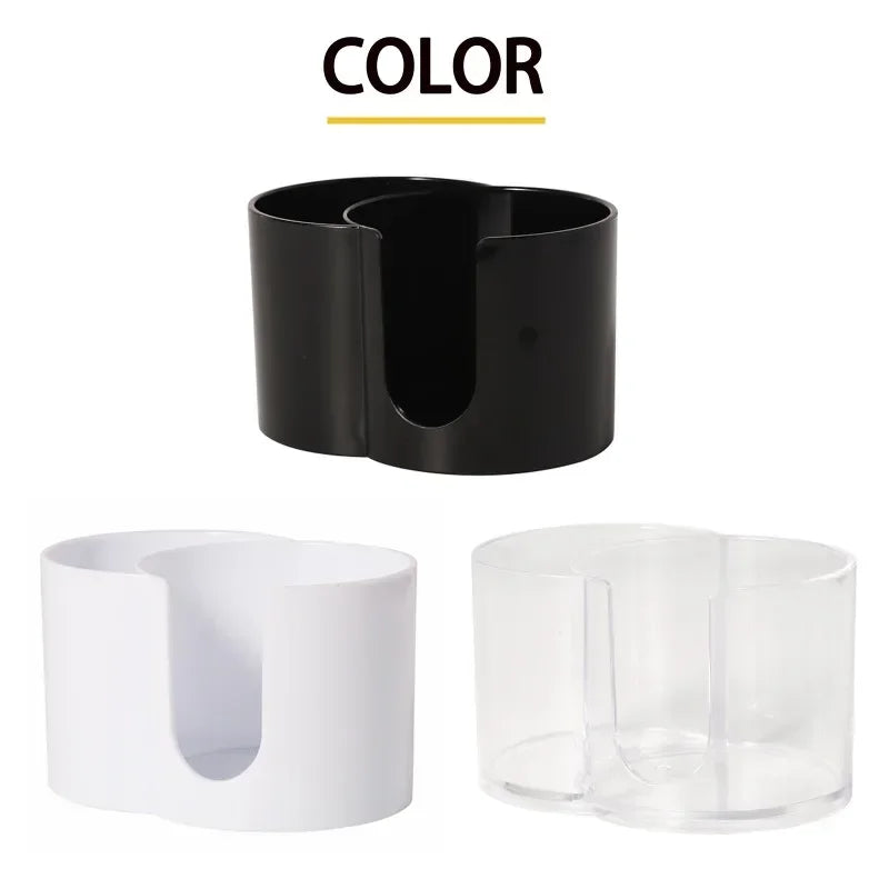 organisateur rangement double compartiment cotons tiges disques démaquillants moderne transparent noir blanc