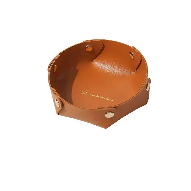 boîte rangement bijoux simili cuir marron moderne écouteurs sans fil montre bracelet