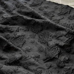 tissu polyester noir floral classique opulent couture robe jupe sac décoration 135cm
