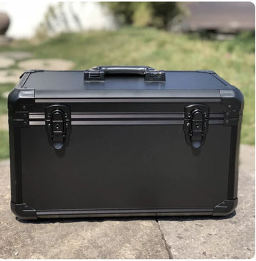 boîte rangement aluminium grande taille 49x29x30cm mousse adhésive fermeture métal industrielle utilitaire