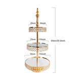 présentoir cupcakes or strass élégant support métal miroir classique desserts table basse service thé