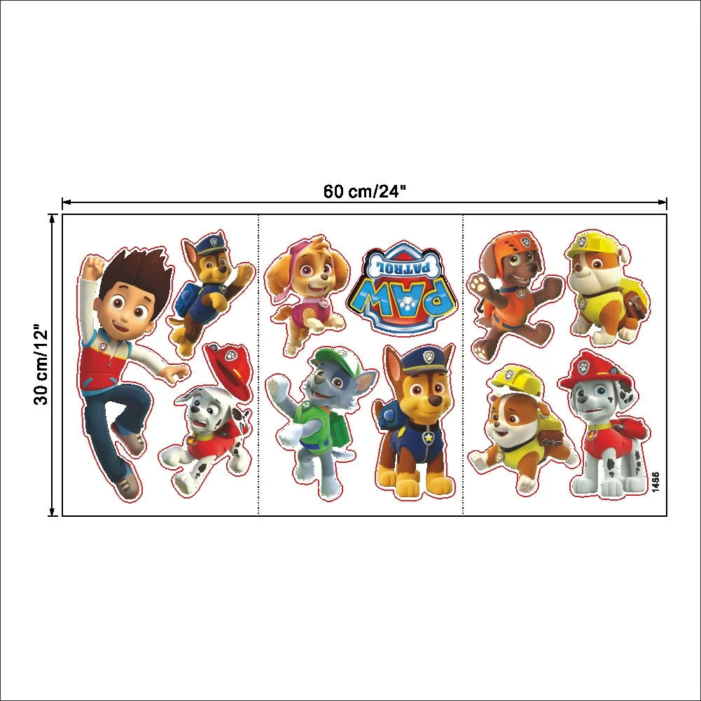 autocollant mural dessin animé paw patrol stickers muraux chambre enfant décoration murale couleur multicolore