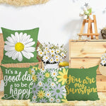 housse coussin polyester motif fleur blanche moderne 40x40cm 45x45cm 50x50cm 60x60cm