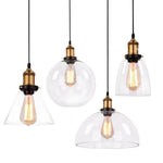 suspension lumineuse industrielle vintage verre transparent doré filaire 90 260V 249 2000lm
