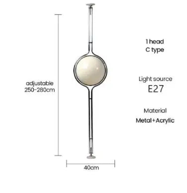 lampe sol moderne sphères translucides blanc câble électrique interrupteur tactile 16 20w led 10