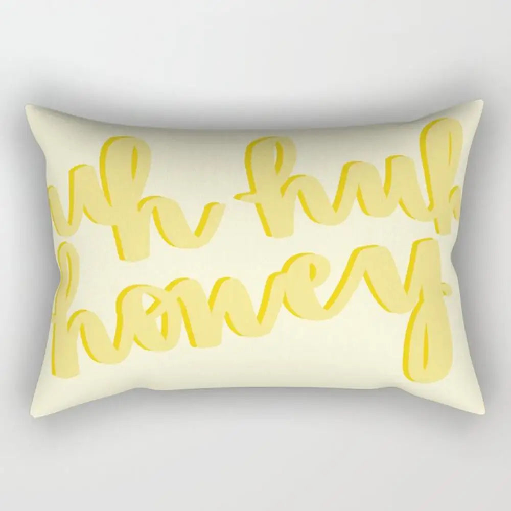 taie d'oreiller rectangulaire jaune clair motif géométrique moderne housse coussin canapé coton 30x50cm