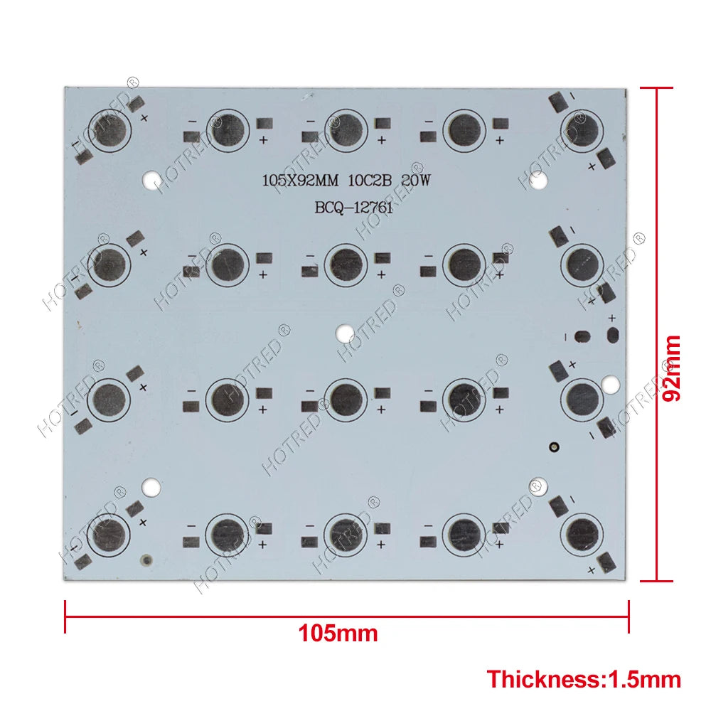 support led pcb aluminium 105mm 92mm lentille réflecteur moderne joint étanche 20w 60w fixations