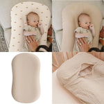 coussin bébé coton texture moderne beige clair doux respirant poignée 80x55cm