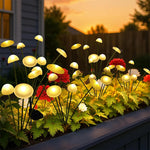lampe solaire extérieure champignon vert blanc moderne decoration patio jardin led autoinstallation ip65 abs