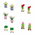 stickers kawaii plantes fleurs pots décoratifs réfrigérateur variés motifs souriants