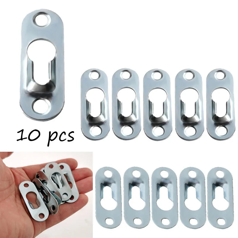 plaque fixation moderne 10 pièces argentées 4.2cm 1.74cm bricolage plomberie