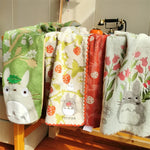 serviette bain plage coton totoro fleurs motifs enfantins vert rouge gris roseclair