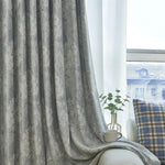 rideau gris clair velours moderne élégant blackout fenêtre tulle polyester