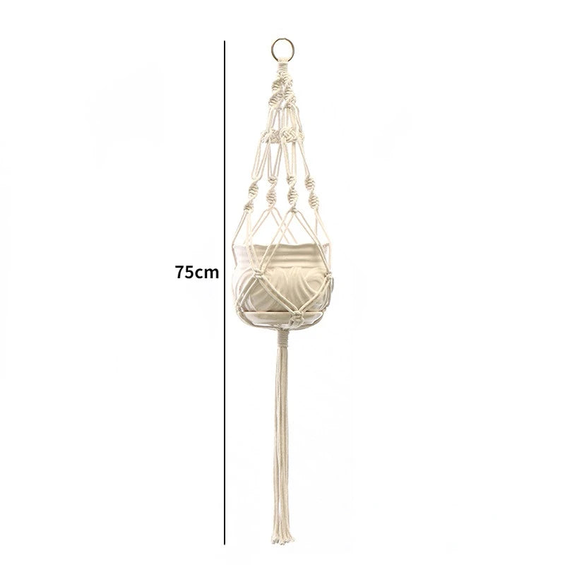 porte plantes suspendus macramé bois boho pots fleurs jardins decoration balcon maison