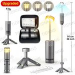 lampe poche portable rechargeable led doré gris perforée boutons noirs moderne compact trépied magnétique