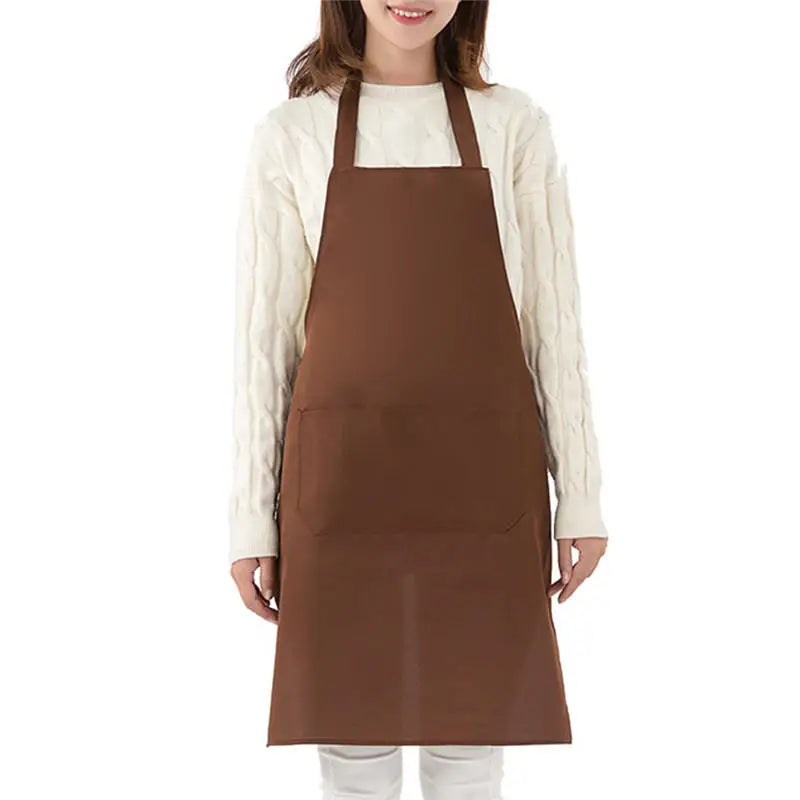 tablier cuisine noir marron bleu marine orange rouge uni classique élastique poche avant