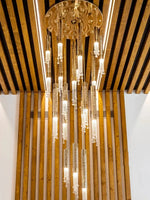 lustre moderne doré transparent 12 lumières facile salon chambre