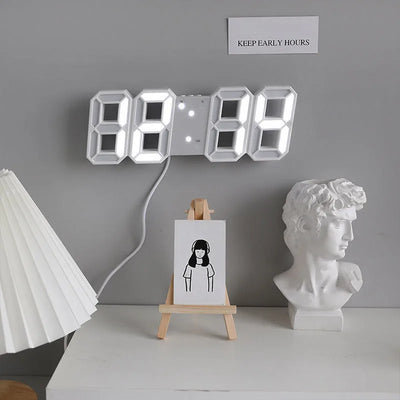 Horloge murale numérique LED 3D avec affichage en temps réel