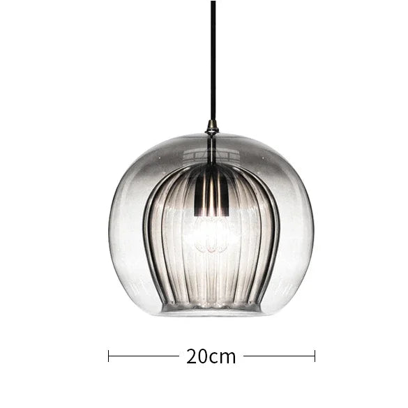 suspension lumineuse moderne transparente rayures verticales ampoule incluse câble noir chambre cuisine