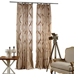 rideau polyester semi transparent moderne rayures ondulées beige marron clair intérieur maison