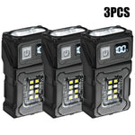 lampe torche led rechargeable port usb aimant noir résistante chocs banque alimentation lumiere intense