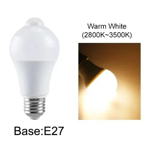 ampoule led e27 b22 détecteur mouvement blanc mat moderne sécurité garage salon