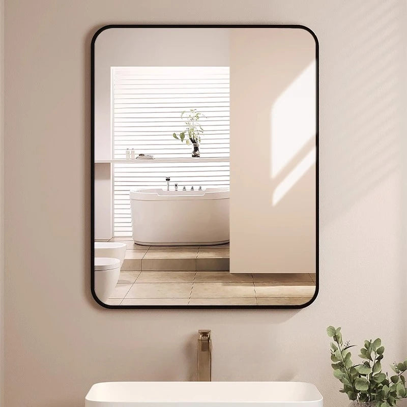 miroir moderne noir or blanc bord arrondi deco chambre salle bain