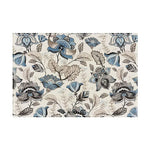 tapisserie art nouveau fleurs oiseaux feuillage bleu vert beige tapis decoratif moderne respectueux environnement