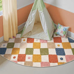 tapis multicolore géométrique moderne chambre salon doux confortable polyester blanc