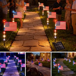 lampes solaires led drapeau américain rouge blanc bleu étoiles rayures modernes extérieures