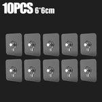 porte objets adhésifs transparents modernes poignées métalliques 60mm 60mm pack
