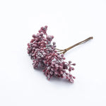 bouquets artificiels naturels vintage extérieurs branches accrochées fleurs boutons vert doré argenté rose six